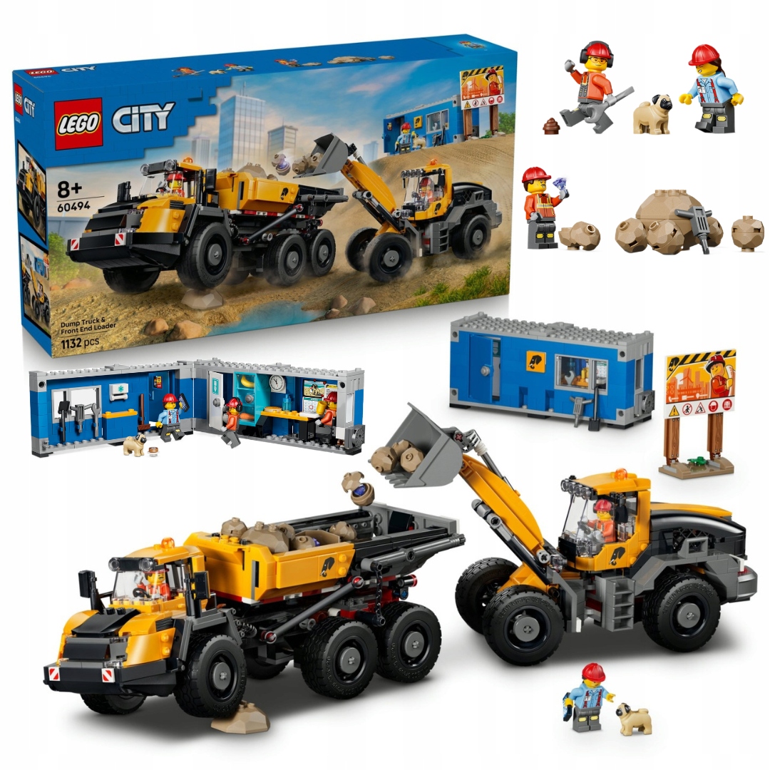 Lego City 60494 Sklápěč a čelní nakladač 1132 ks. Vozidla