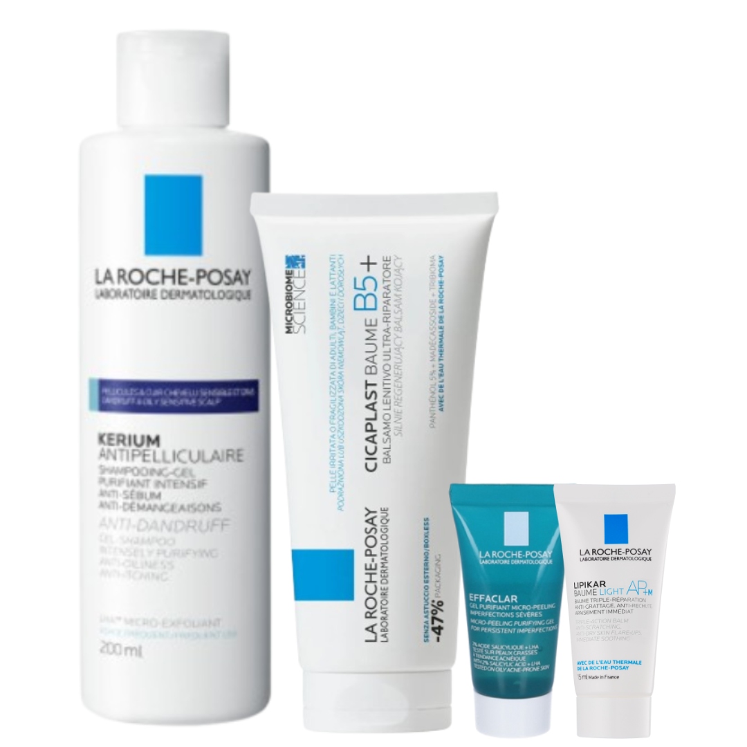 Zestaw La Roche-Posay Szampon żelowy Kerium Balsam kojący Cicaplast 100ml