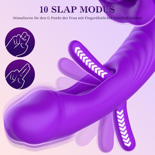 DILDO VIBRATOR DLA KOBIET Z 10 TRYBAMI WIBRACJI I STYMULACJI KLITORIS — miniatura 3