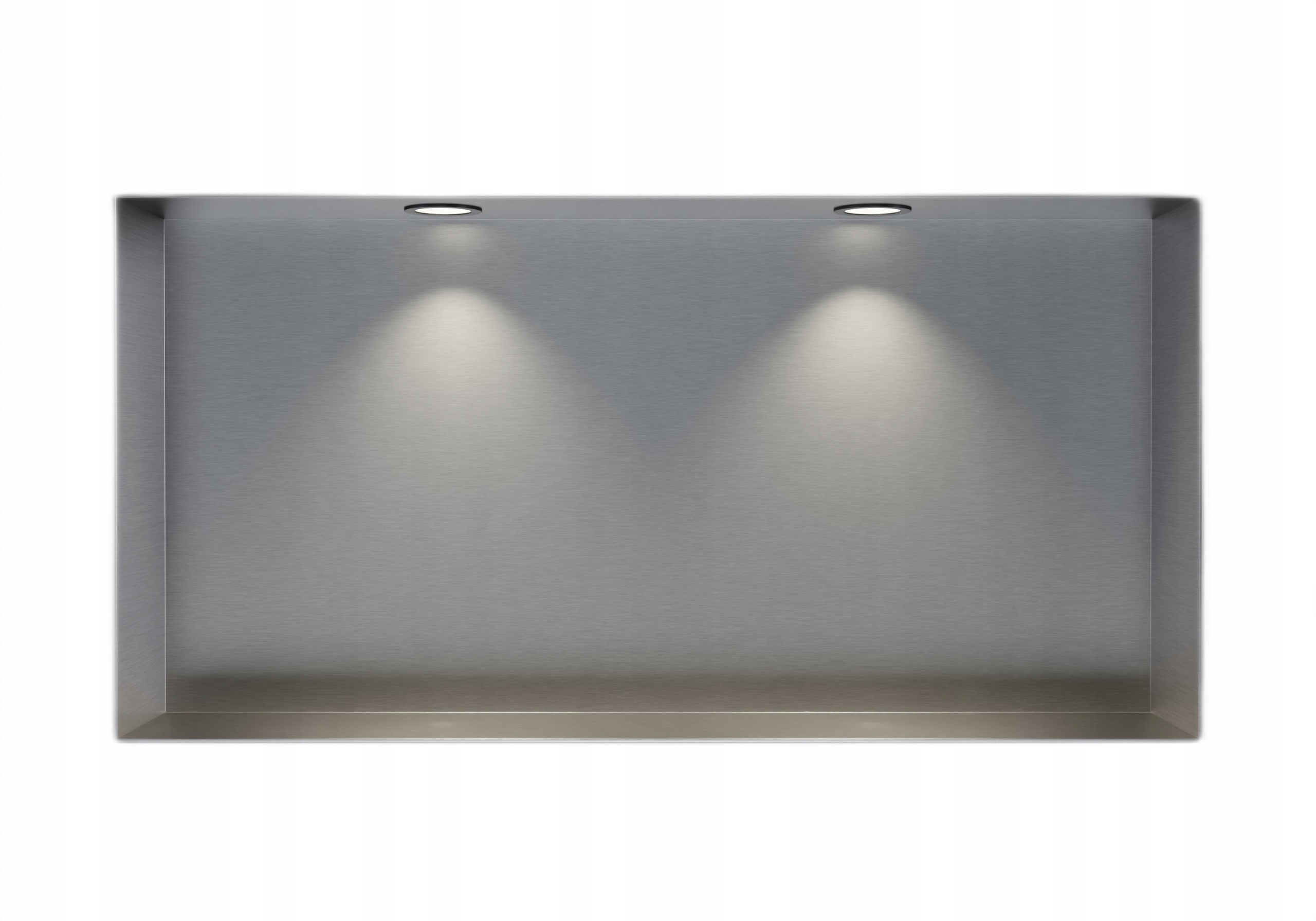 Półka wnękowa podtynkowa bez rantu 60x30 2x Led oprawka czarna