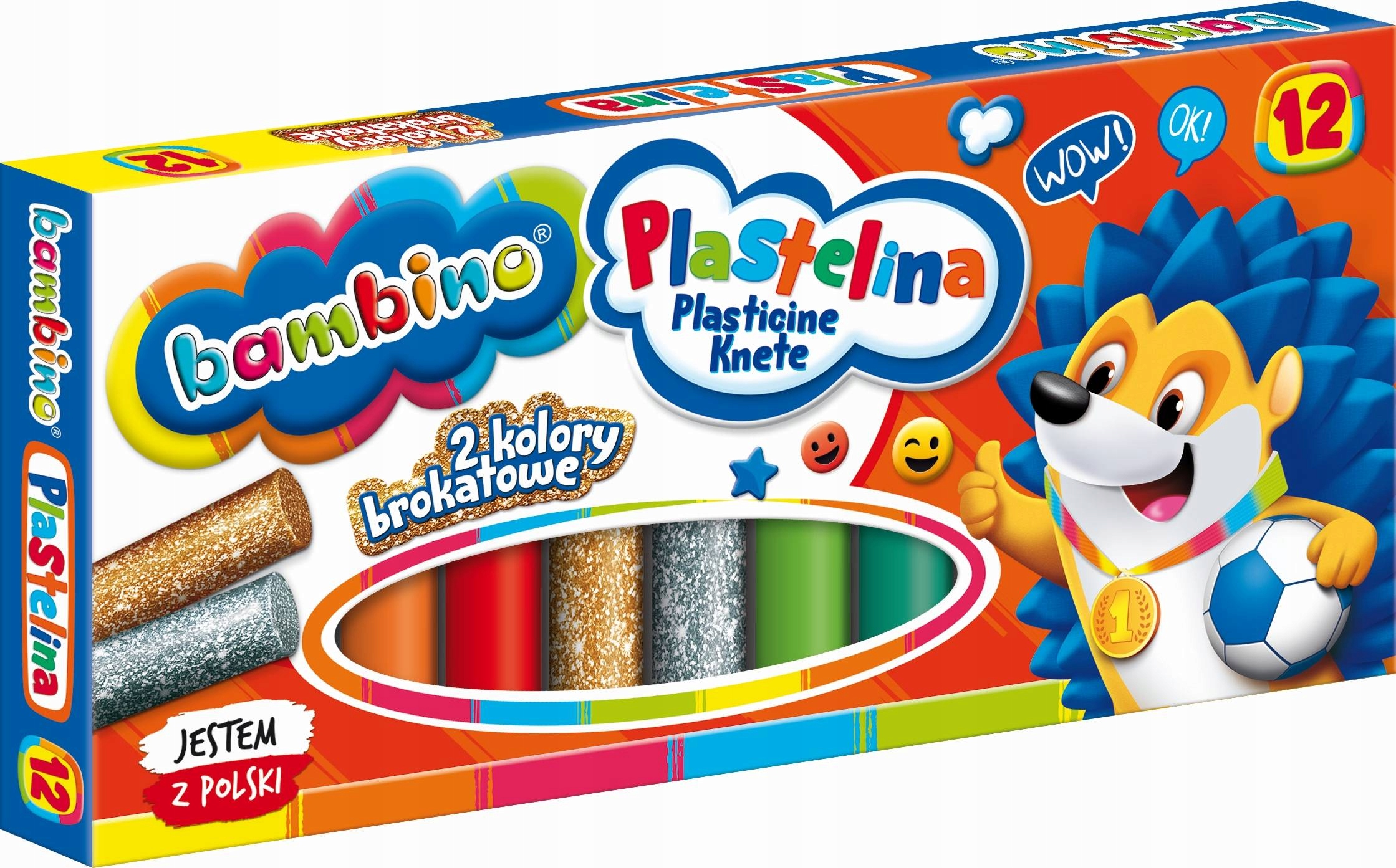 plastelina brokatowa 12kolorów BAMBINO — 3