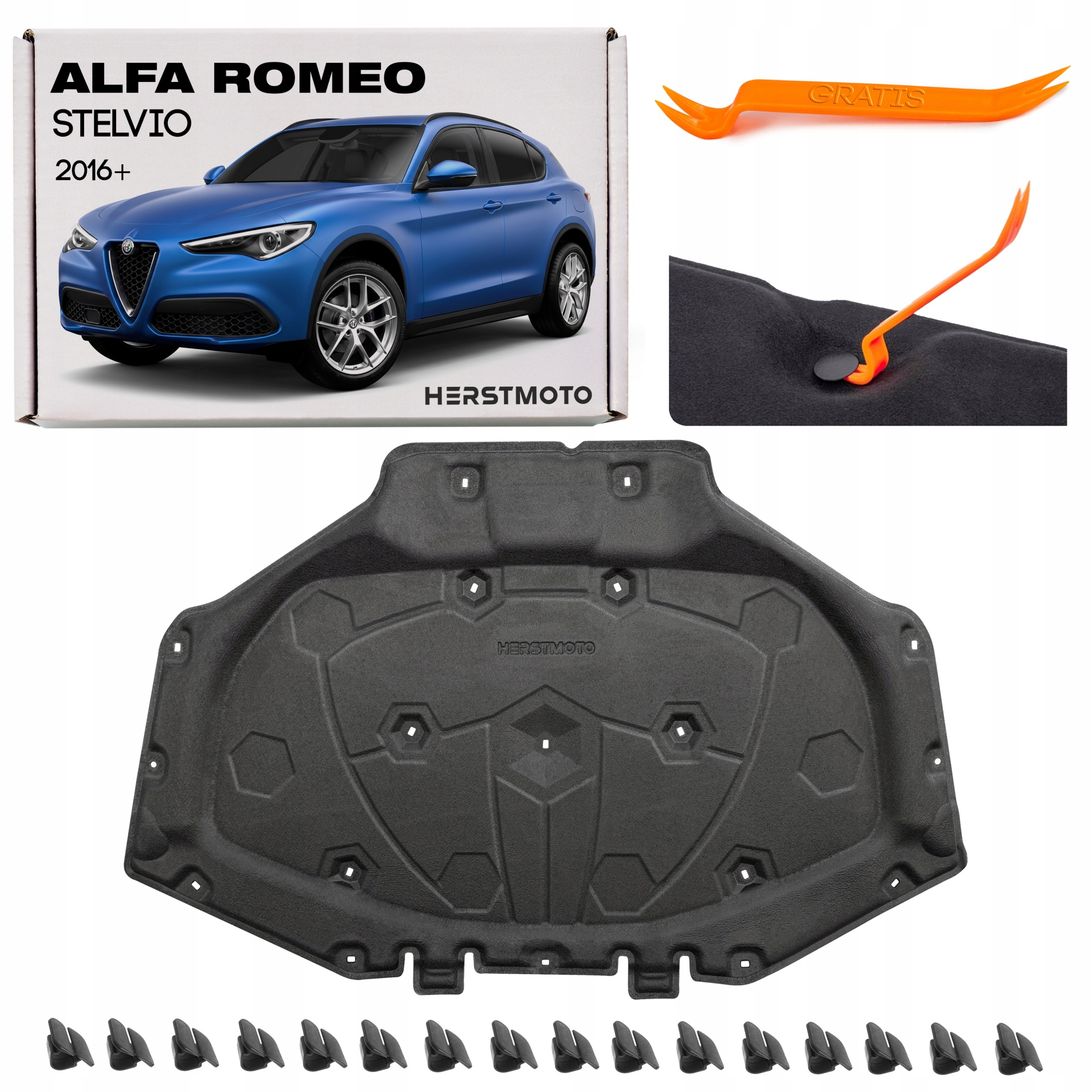 Alfa Romeo Stelvio 2016+ Eu Tlumení Masky Komplet Sponek 00505485400