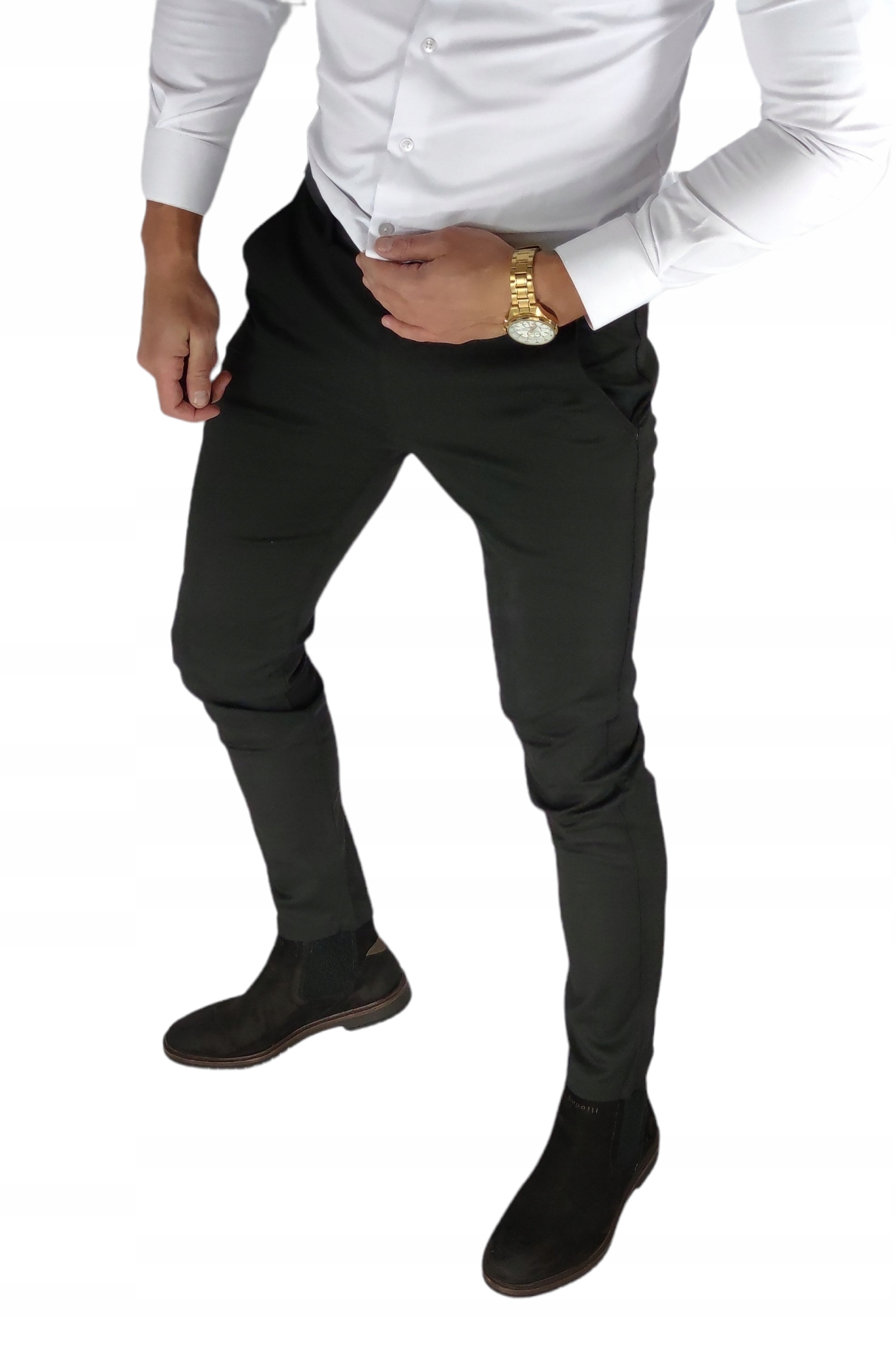 Hladké slim kalhoty černé VP07 W30