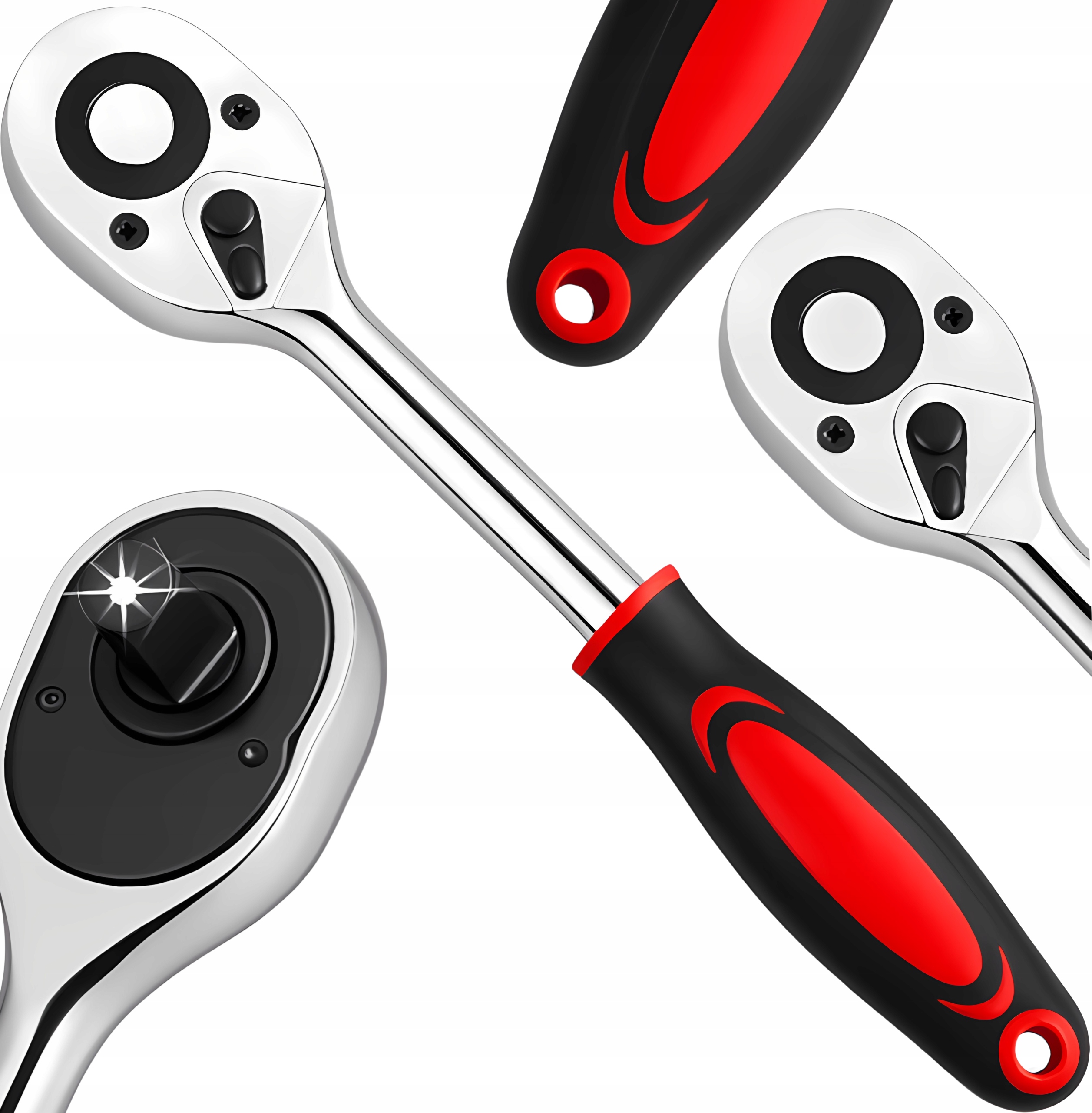 Klucz Nasadowy Grzechotka Treszczotka Nasadek Nasadowy Mocny Pokrętło 1/2"