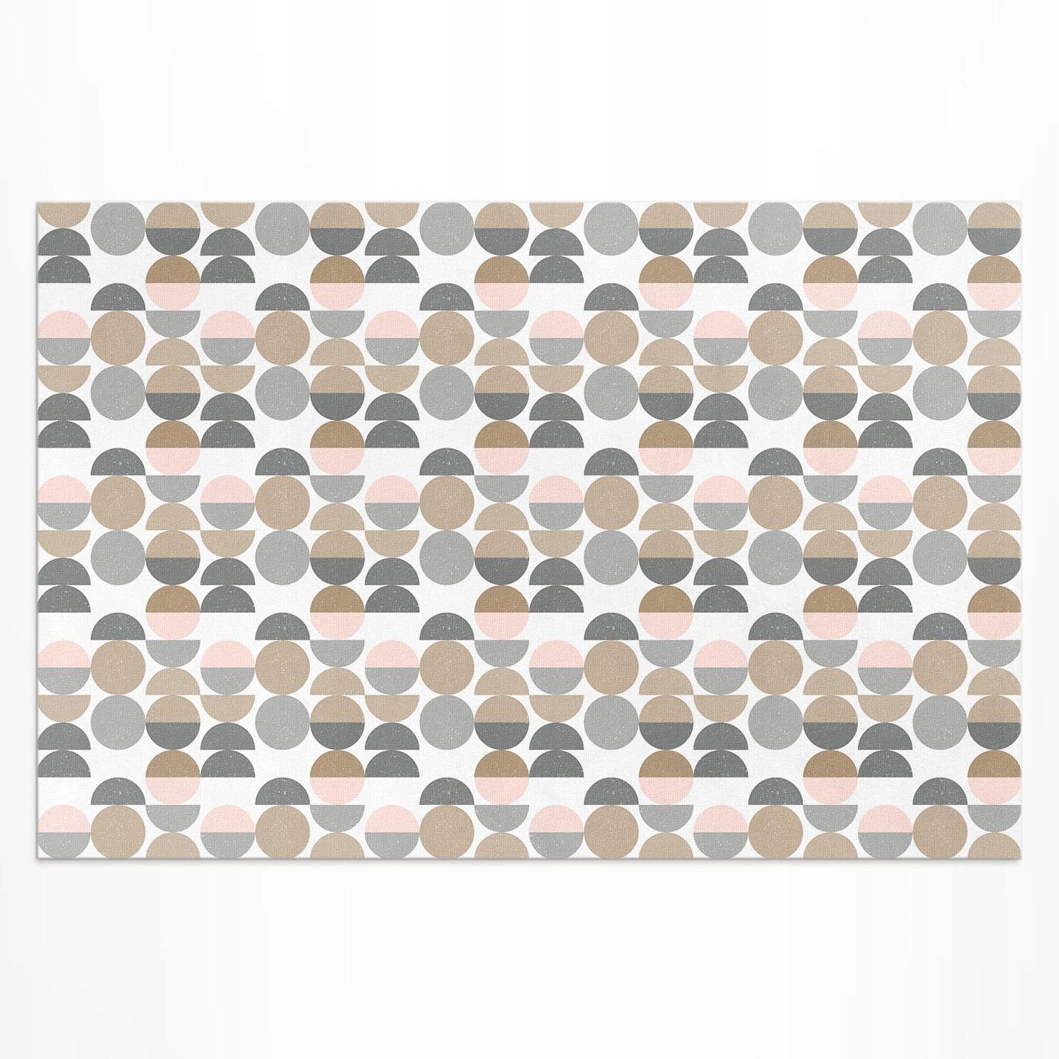 Vinylový koberec Patio Kolesá a polmesiačiky geometrický retro vzor 80x120 cm