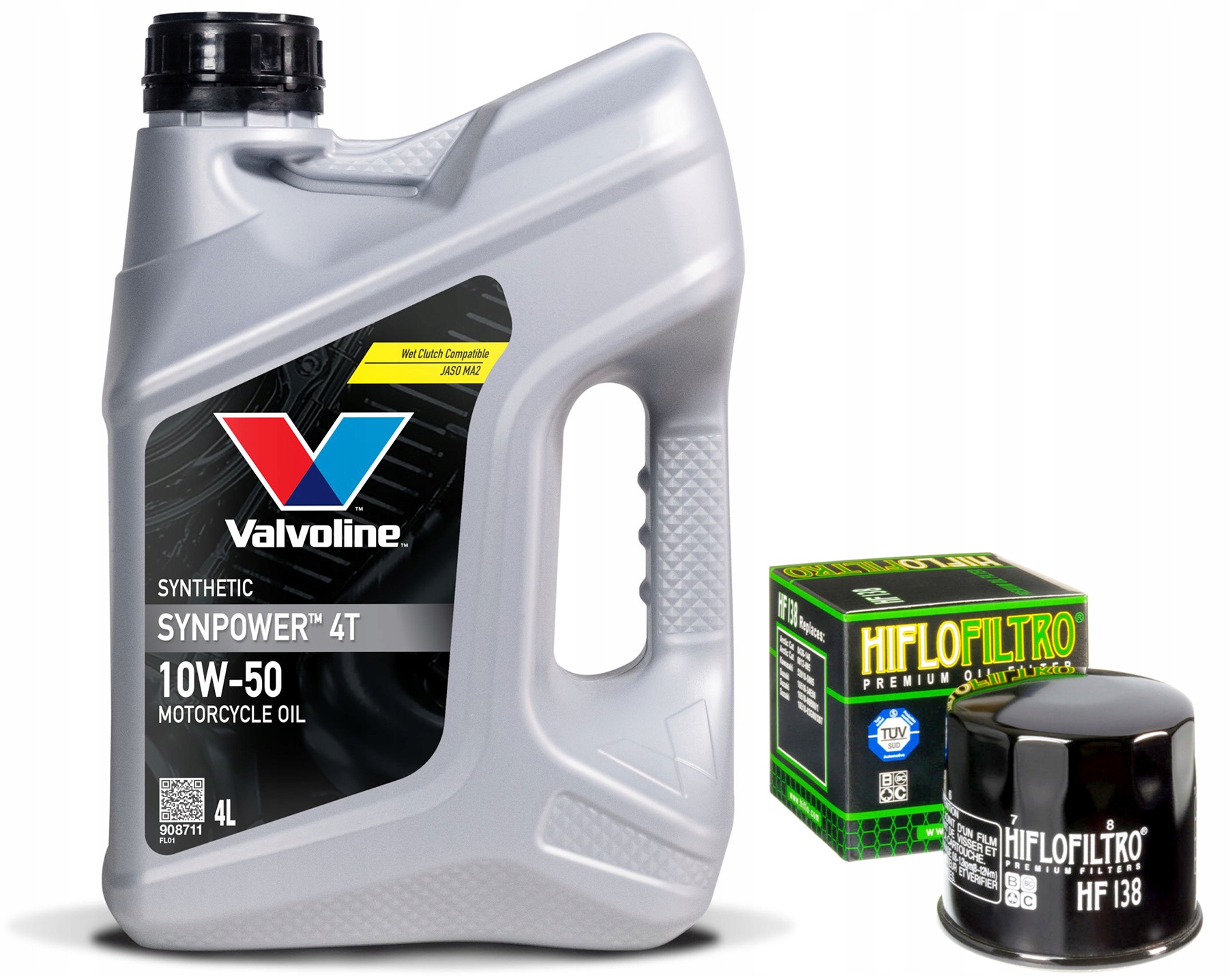 Valvoline SynPower 4T 10W50 4L Motocyklowy Filtr HifloFiltro HF138