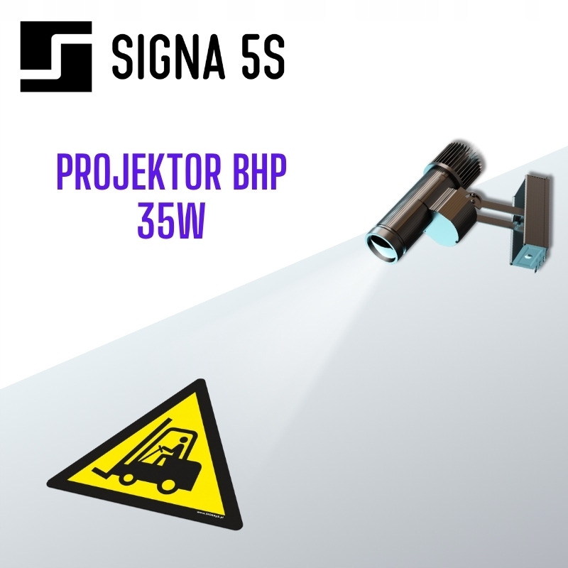 Projektor Logo Led Gobo 35W Znak Uwaga Wózki