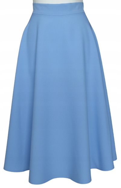 

Błękitna Spódnica MIDI Rozkloszowana Blue 44 XXL