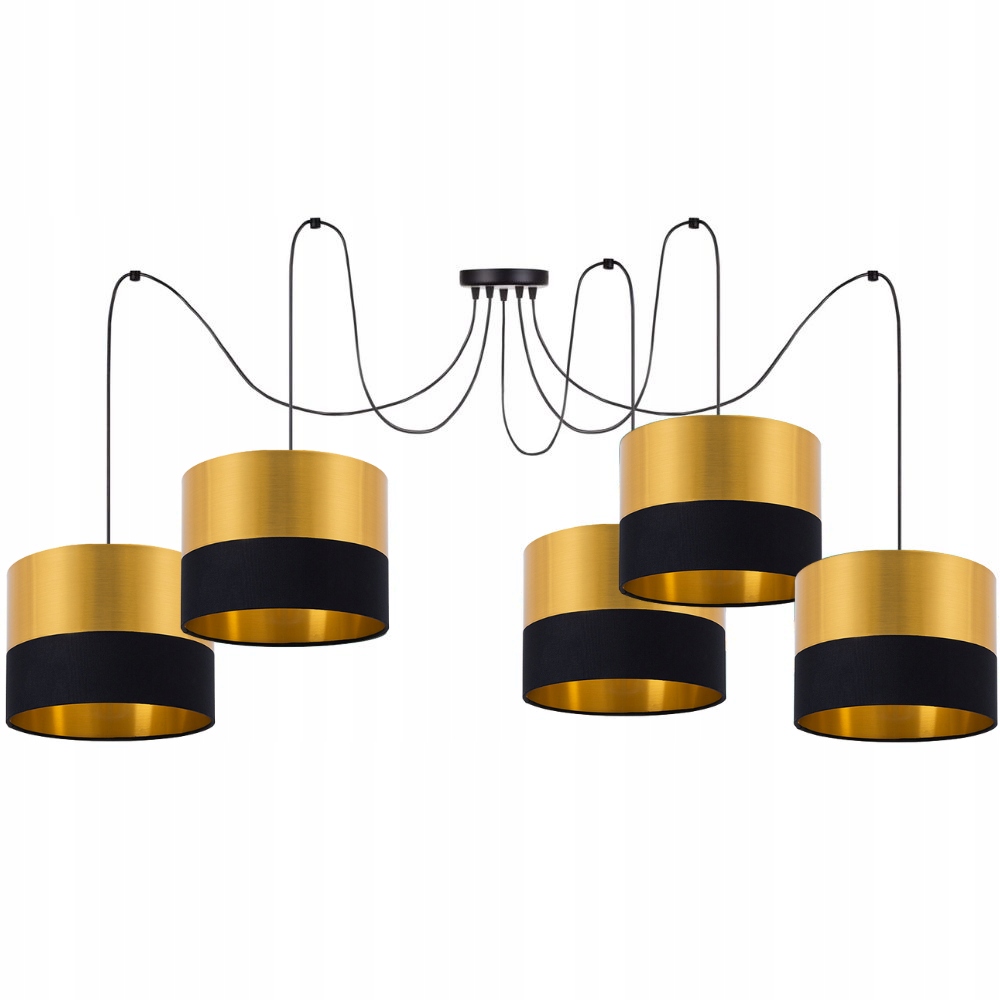 Závesná Lampa Luster Tienidlo Zlaté Spider