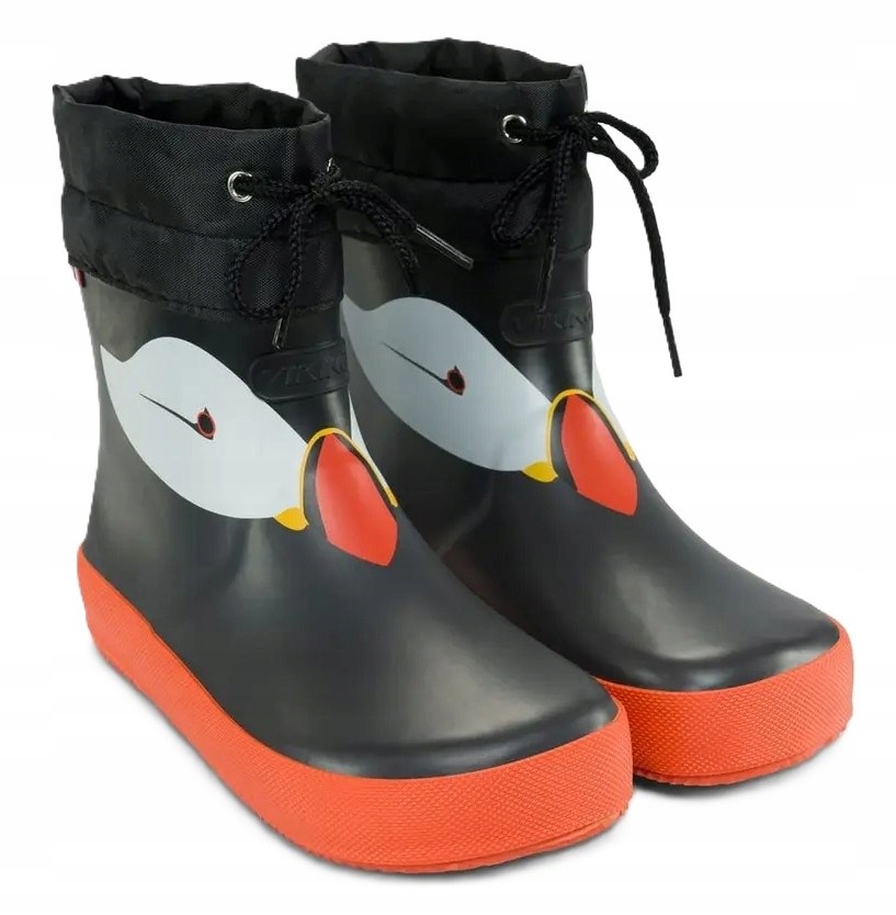 Kalosze dziecięce Viking Alv Barefoot Paw Print Black R.23