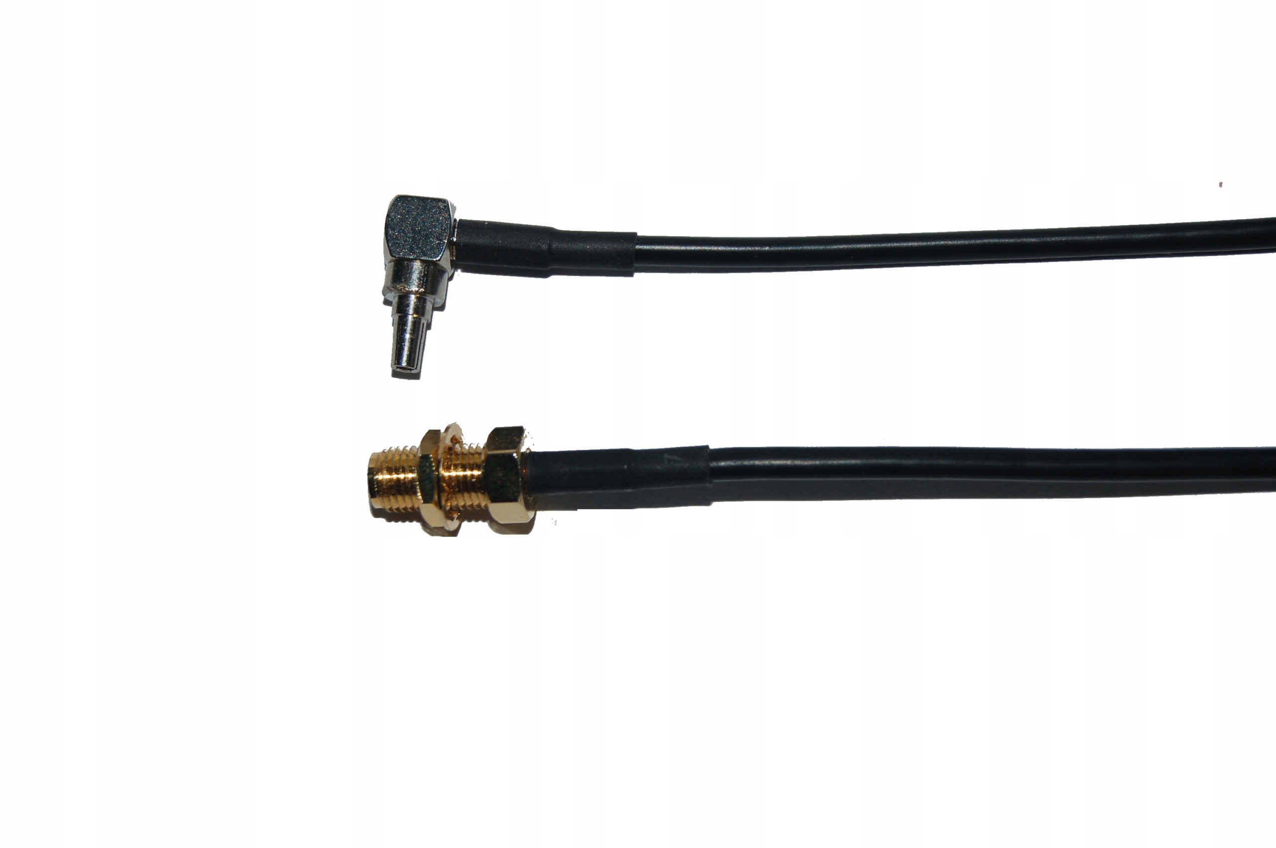 Kabel gniazdo Rsma wtyk CRC9 kątowy na RG174 linka 1m