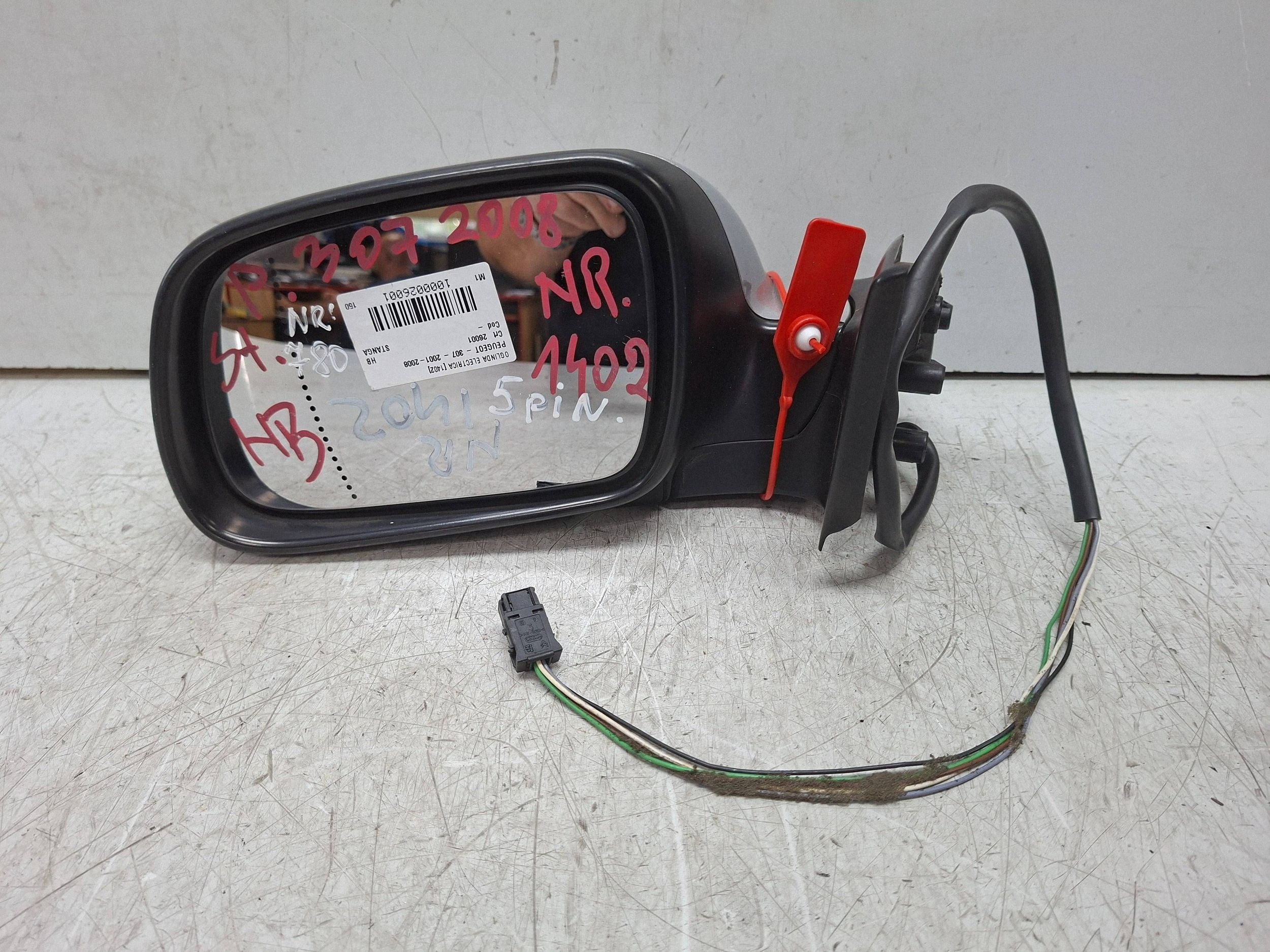 mirror left 5 vertical PEUGEOT 307 2001