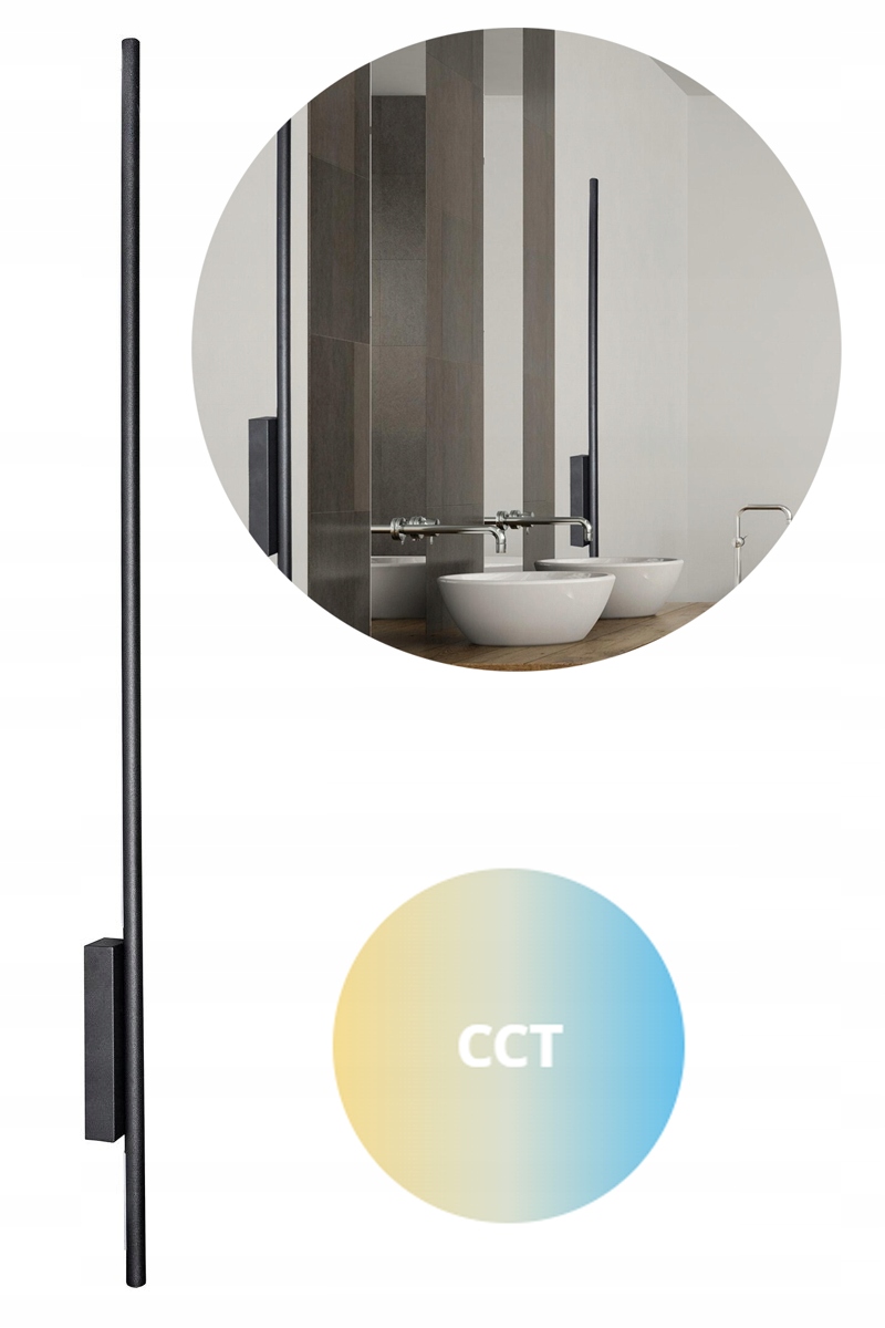 Vonkajšia Fasádna Lampa Nad Garáž Na Terasu Led 18W Čierna S Reguláciou Cct