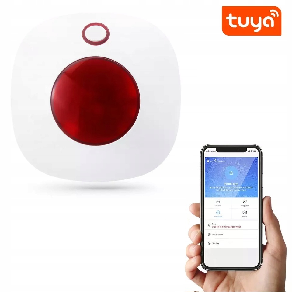 Bezprzewodowa Syrena Alarm 110DB WiFi Tuya Polski