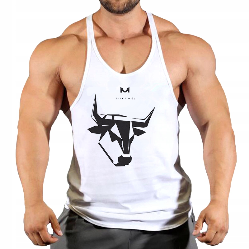 Tank Top Bull na siłownię biała XXL
