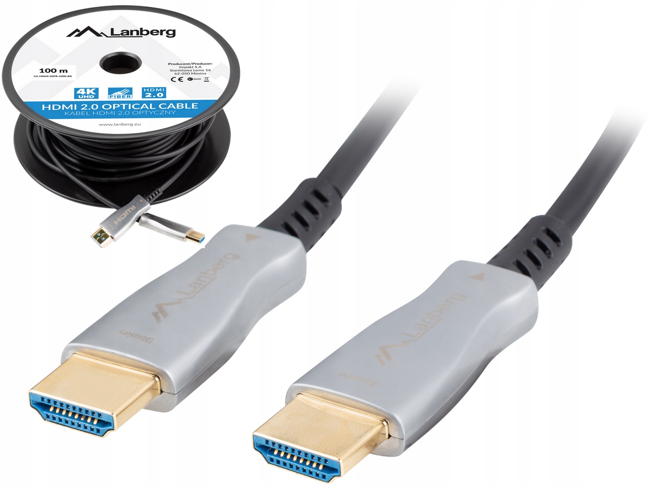 

Kabel Przewód Hdmi v2.0 Optyczny Aoc 4K/60Hz 100m