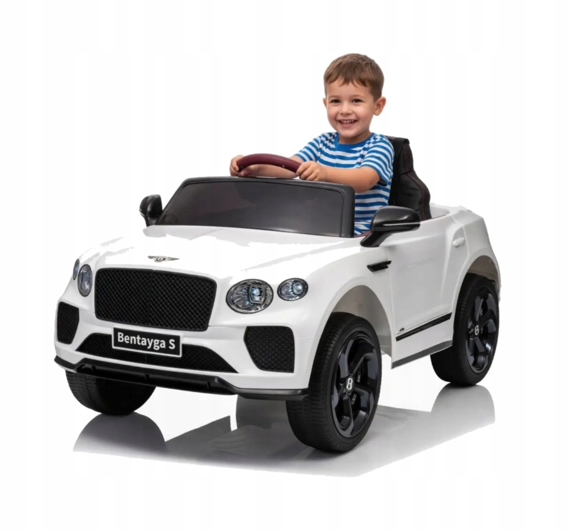 Bentley Bentayga S Biały na Akumulator dla Dziecka 12V, Pilot, Koła Eva