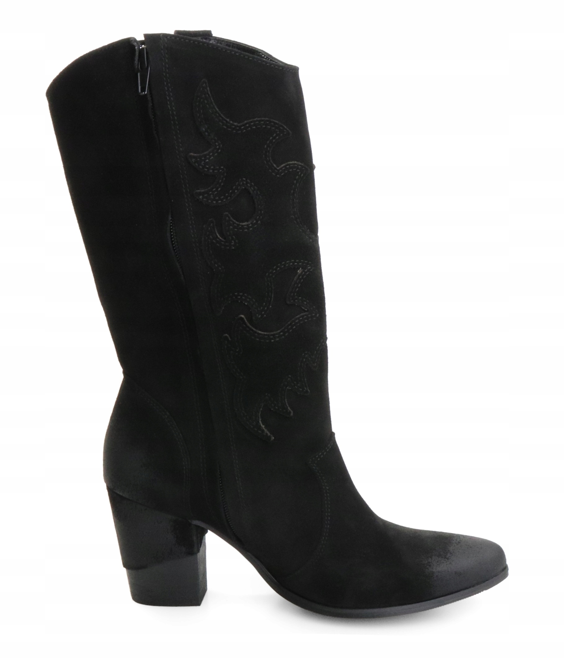 czarne skórzane kozaki kowbojki EXQUISITE 1174 Marka Exquisite