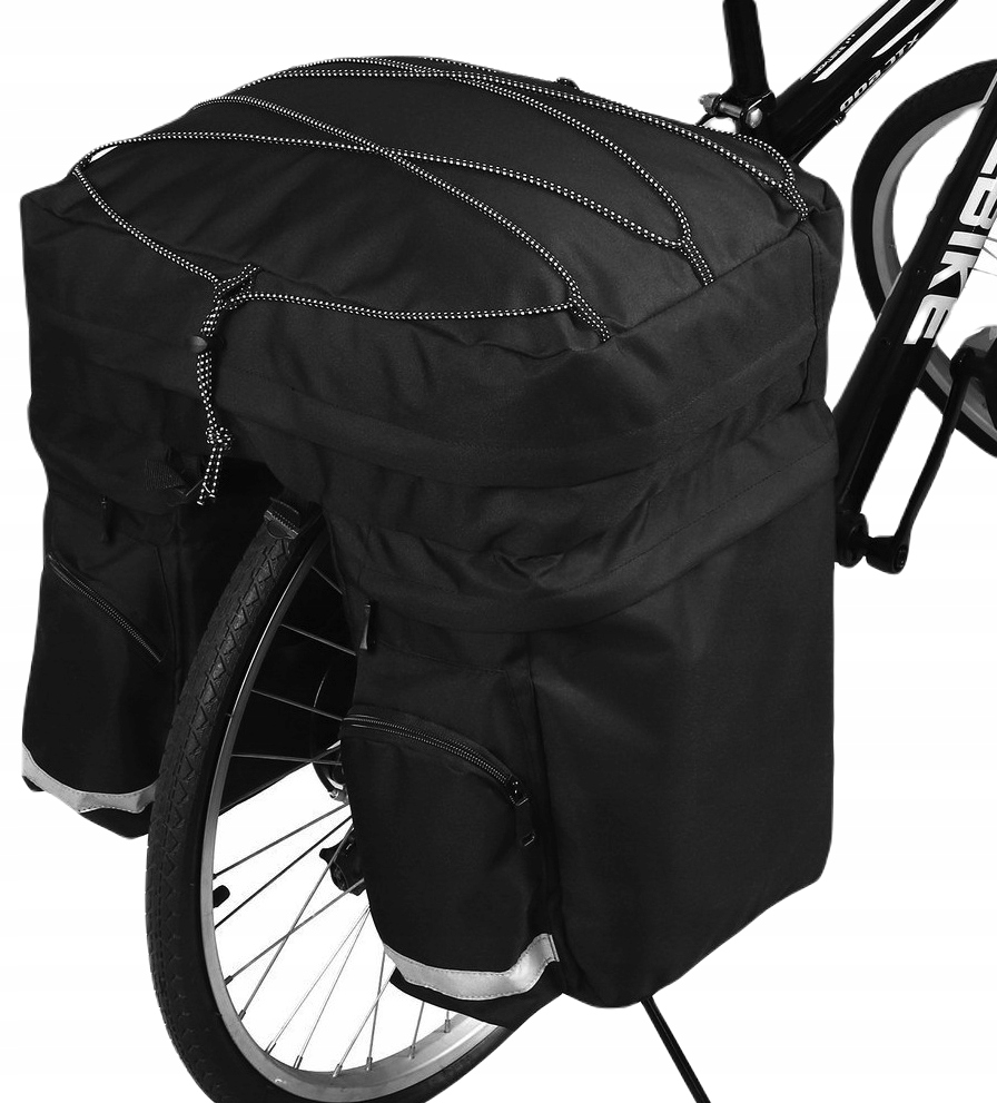 TORBA NA ROWER BAGAŻNIK SAKWA ROWEROWA KUFER KIESZONKI 60L XXL WODOODPORNA Model WBB13BK