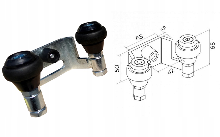 SOLIDNE WÓZKI DO BRAMY PRZESUWNEJ 5 - ROLEK SZYNA 80x80 WÓZEK ROLKI ZESTAW Waga produktu z opakowaniem jednostkowym 14 kg