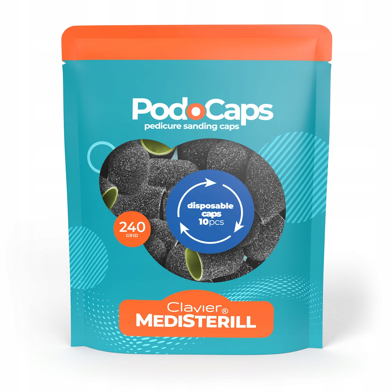 10 x NAKŁADKA NA FREZ 13MM #240 KAPTURKI PEDICURE