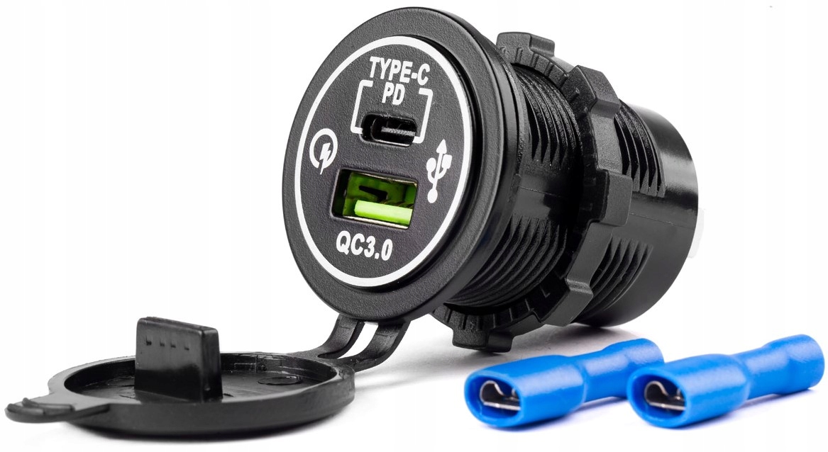 

Gniazdo Samochodowe Ładowarka Usb Usb-c 12V 24V