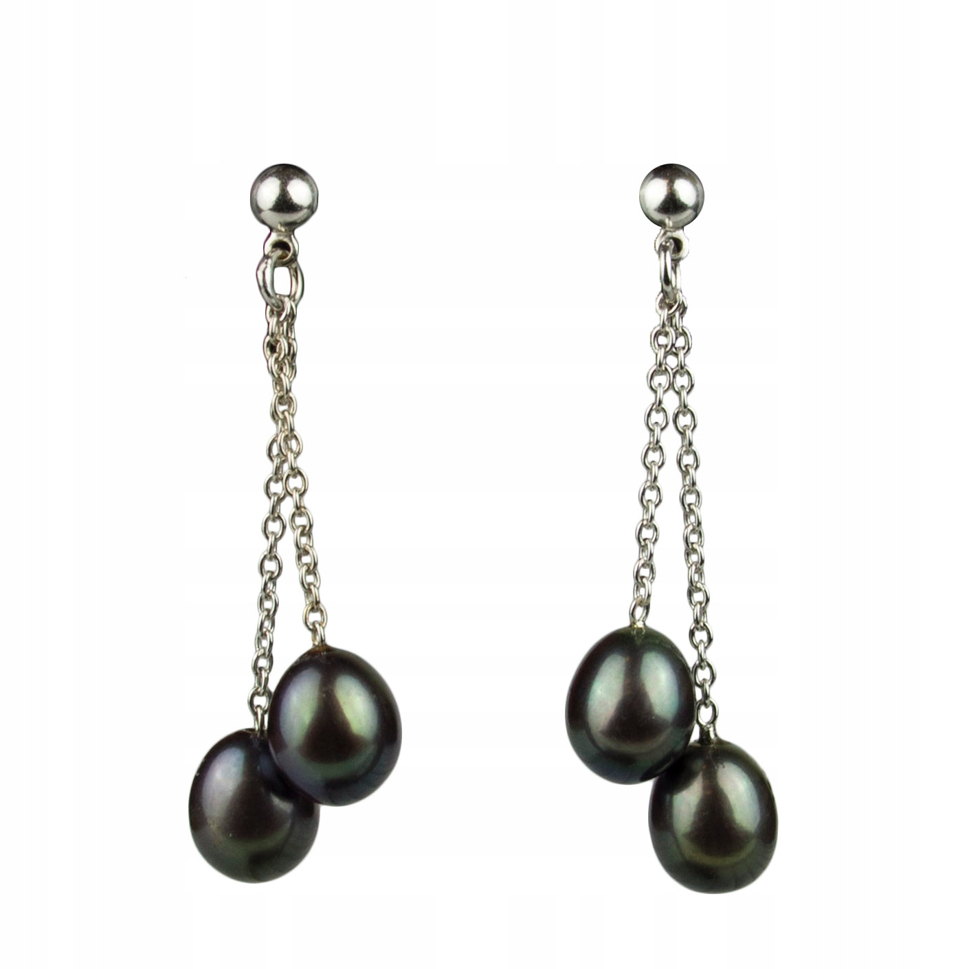 Stříbrné Náušnice Se Dvěma Pravými Perlami