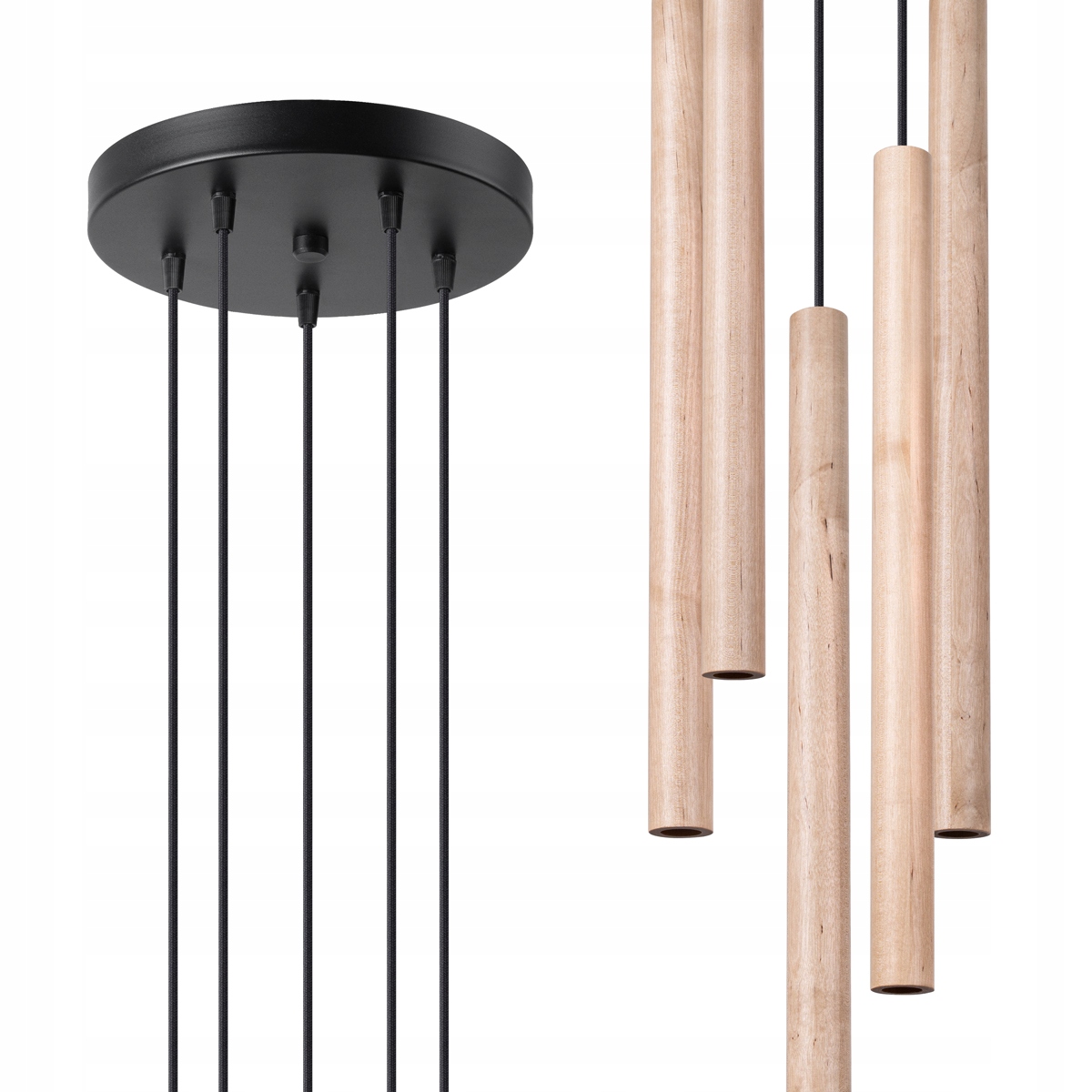 Lampa wisząca Incanto 5P naturalne drewno do jadalni sypialni salonu Sollux