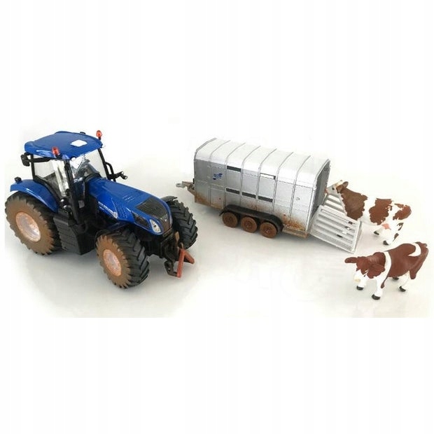 Siku 8607 New Holland T8.390 z przyczepą 2 krowy 1:32