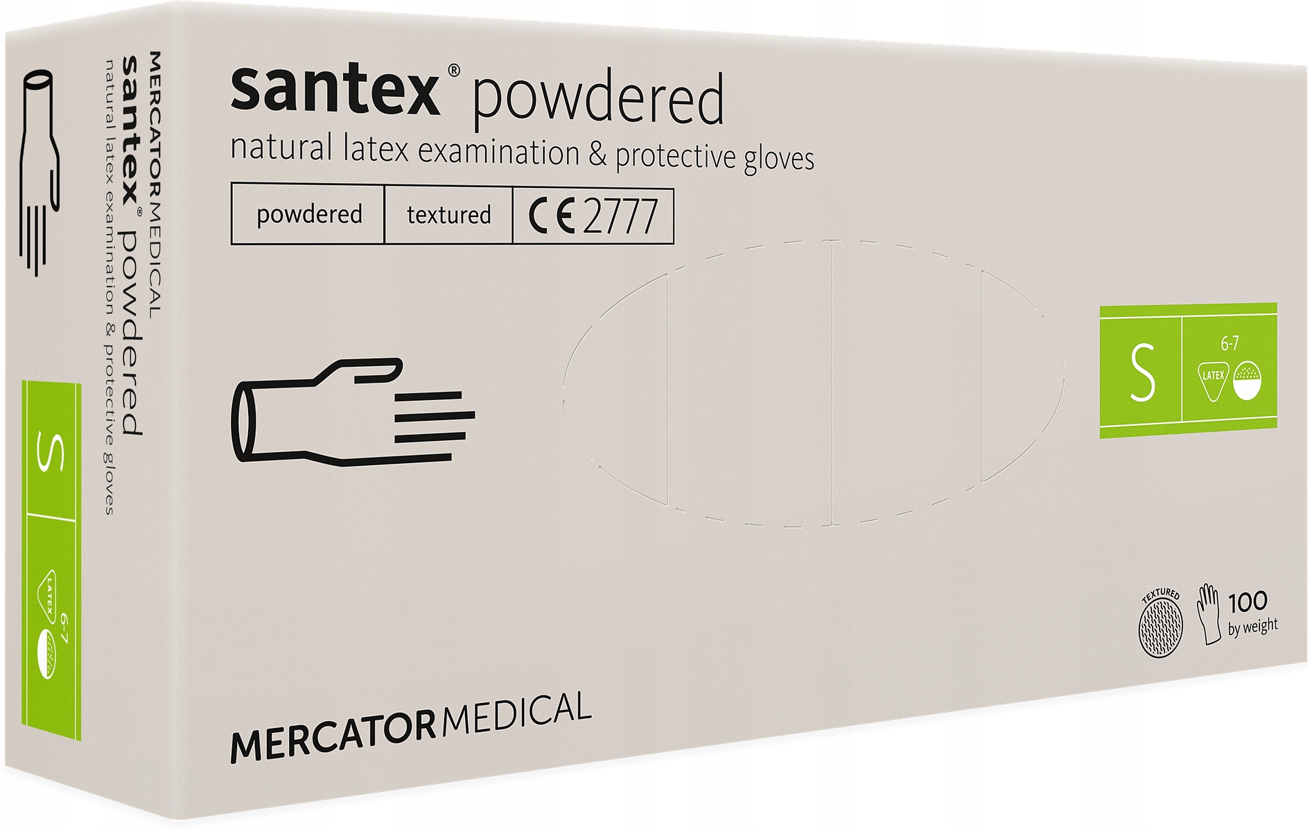 

Mercator Santex rękawice Lateksowe pudrowane S