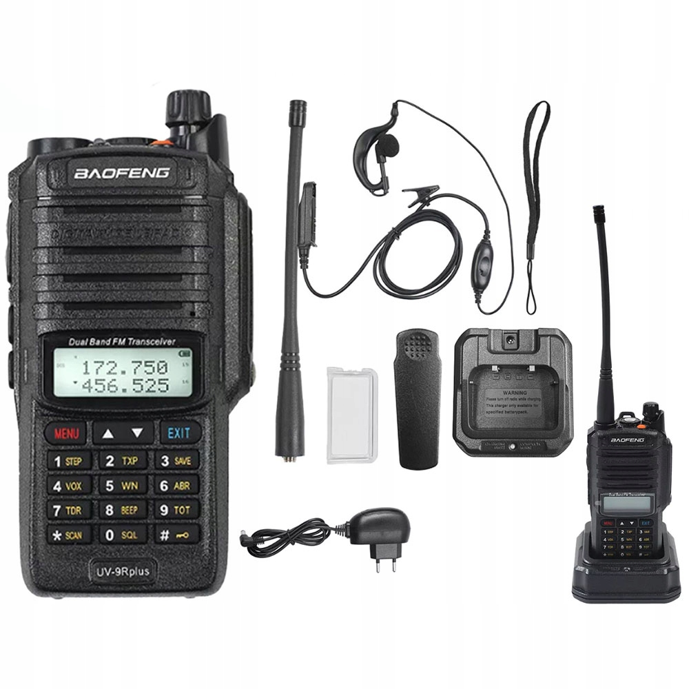 Baofeng UV-9R Plus Ruční obousměrné rádio 15W, 128 kanálů, Vhf/uhf
