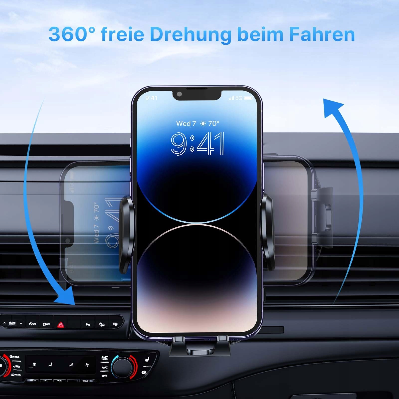 MIRACASE Uchwyt Samochodowy Do Telefonu Na Kratkę Wentylacyjną 360° Obrót — miniatura 5