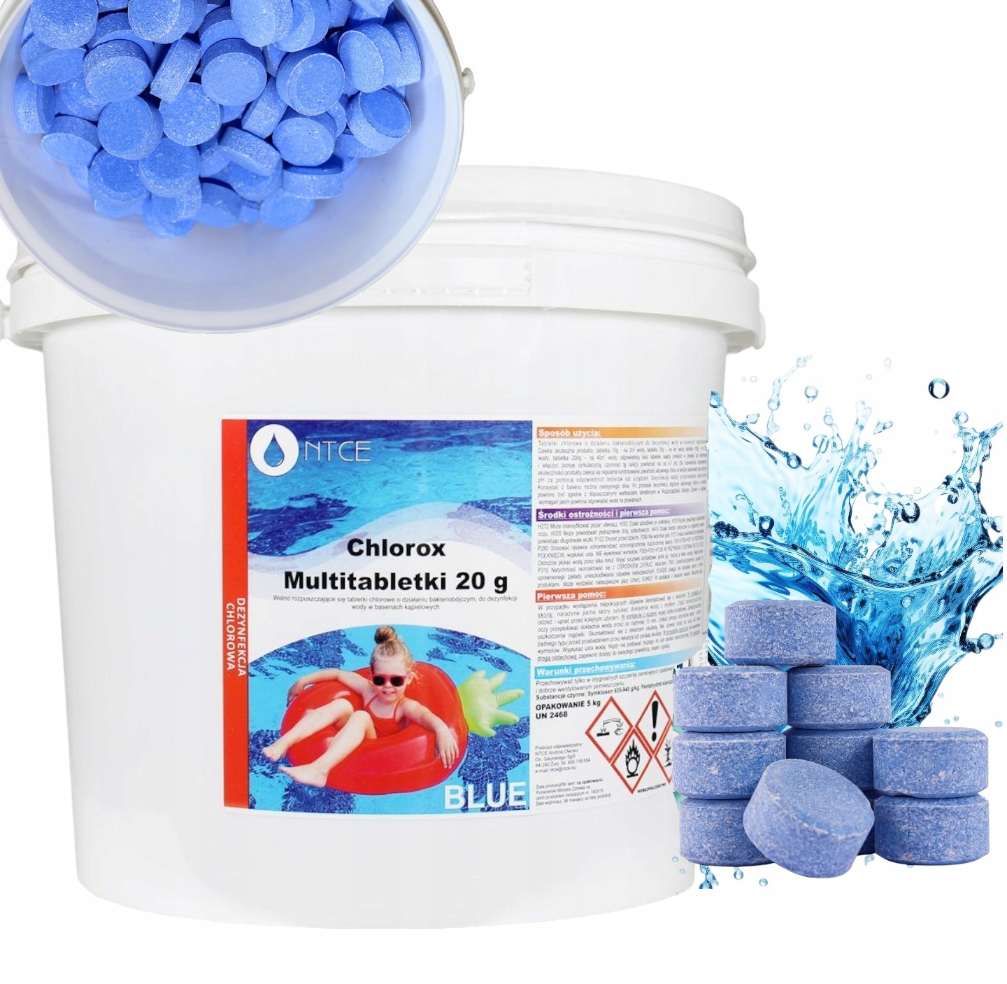 15w1 Chlor Basenu Jacuzzi Spa Tabletki Niebieska Woda Chemia Do Basenu 20g