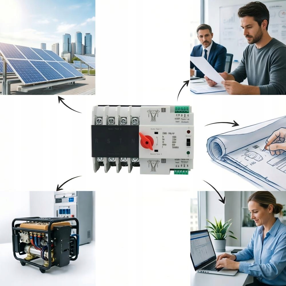 Automatický Dvojitý Vypínač Napájení 4P 100A AC230V