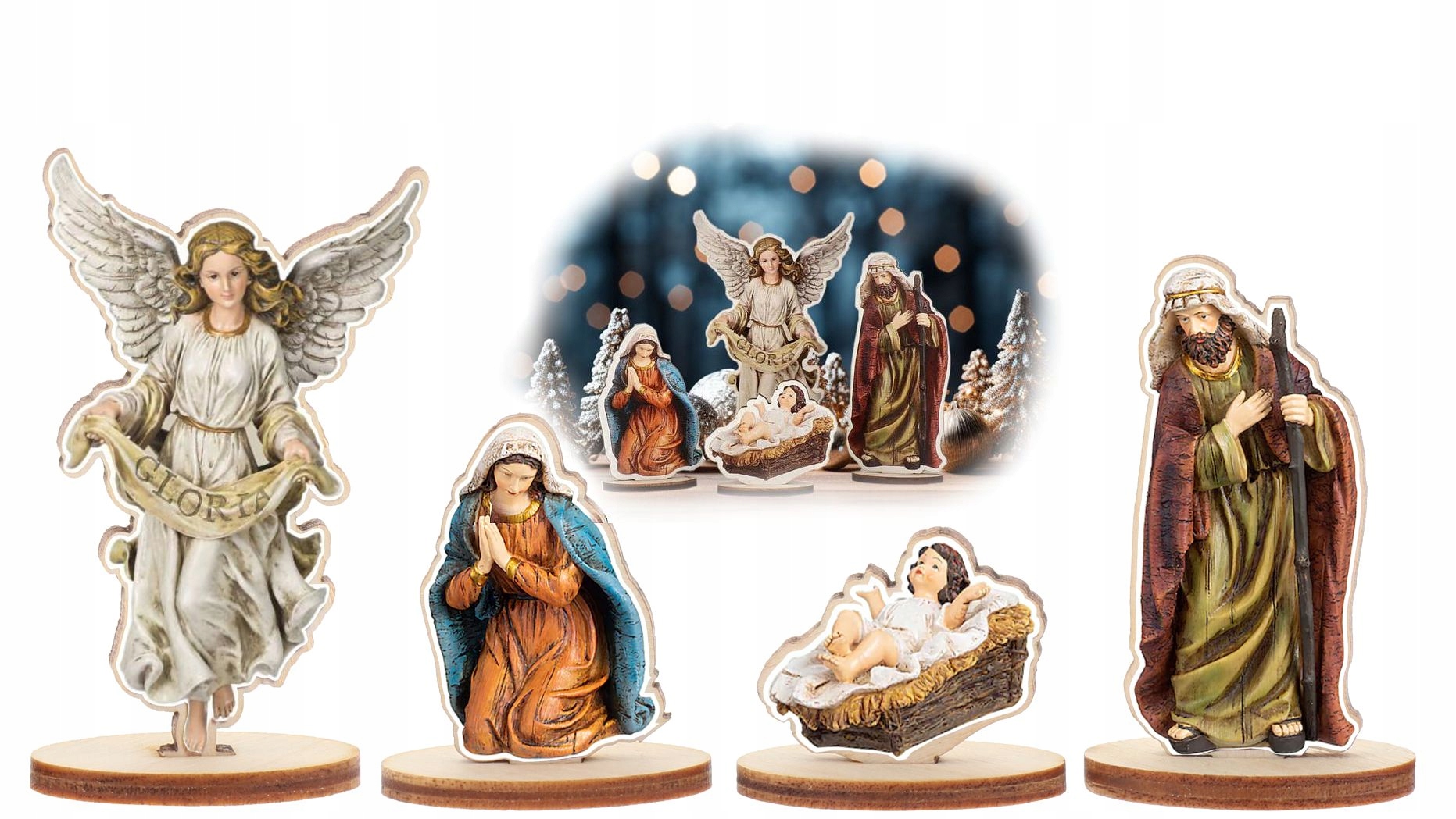 FIGURKI DO SZOPKI BOŻONARODZENIOWEJ KOMPLET 4 POSTACIE DO STAJENKI V2 S