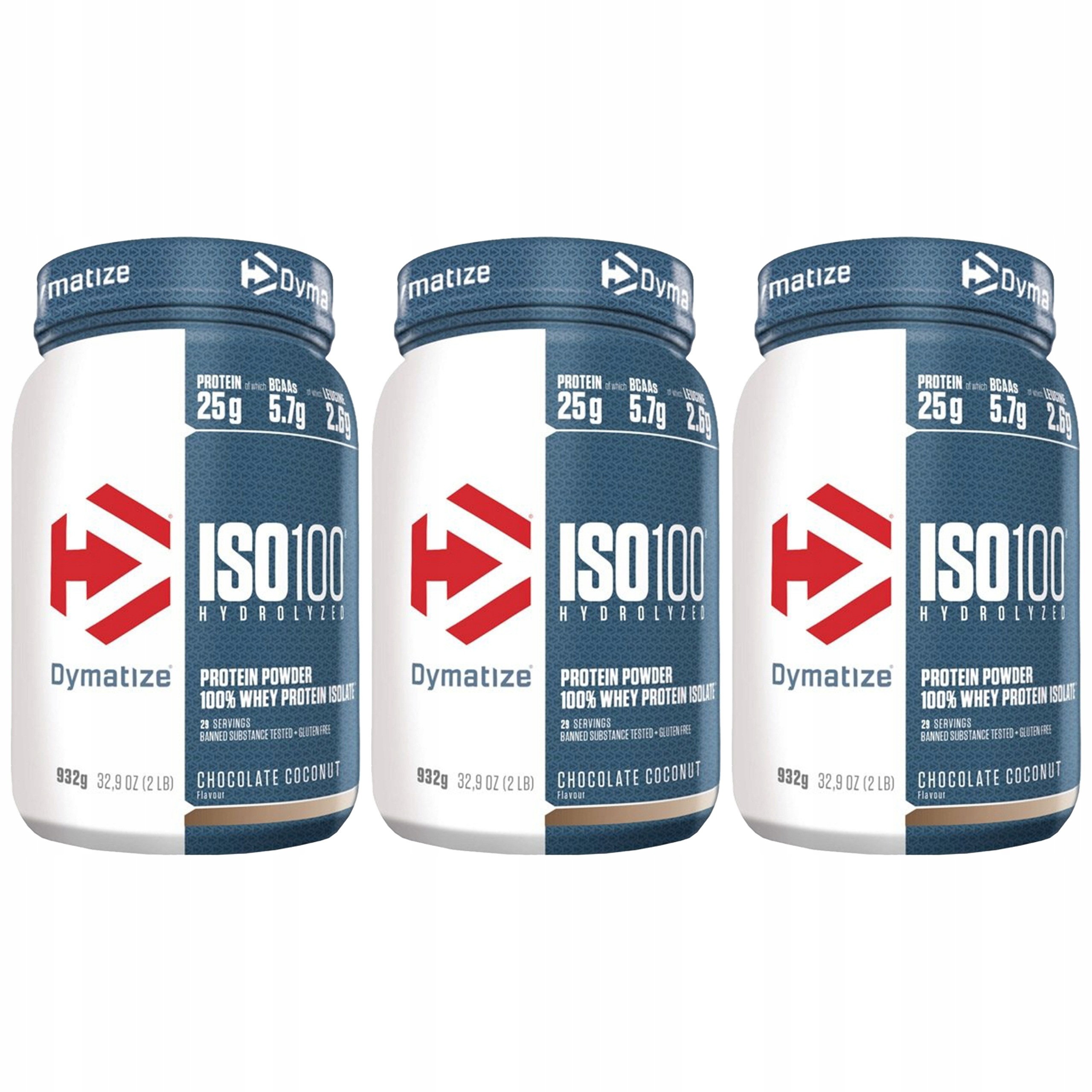 3x Dymatize Iso 100 900g Protein Whey Izolat