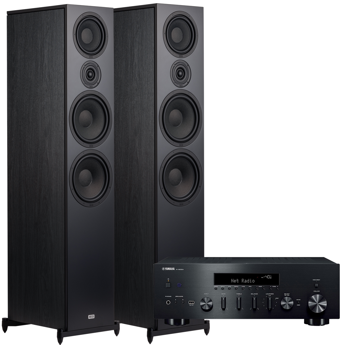 Heco Aurora Xt 1000 Kolumny Podłogowe Yamaha R-N600A Wi-Fi Spotify Tidal