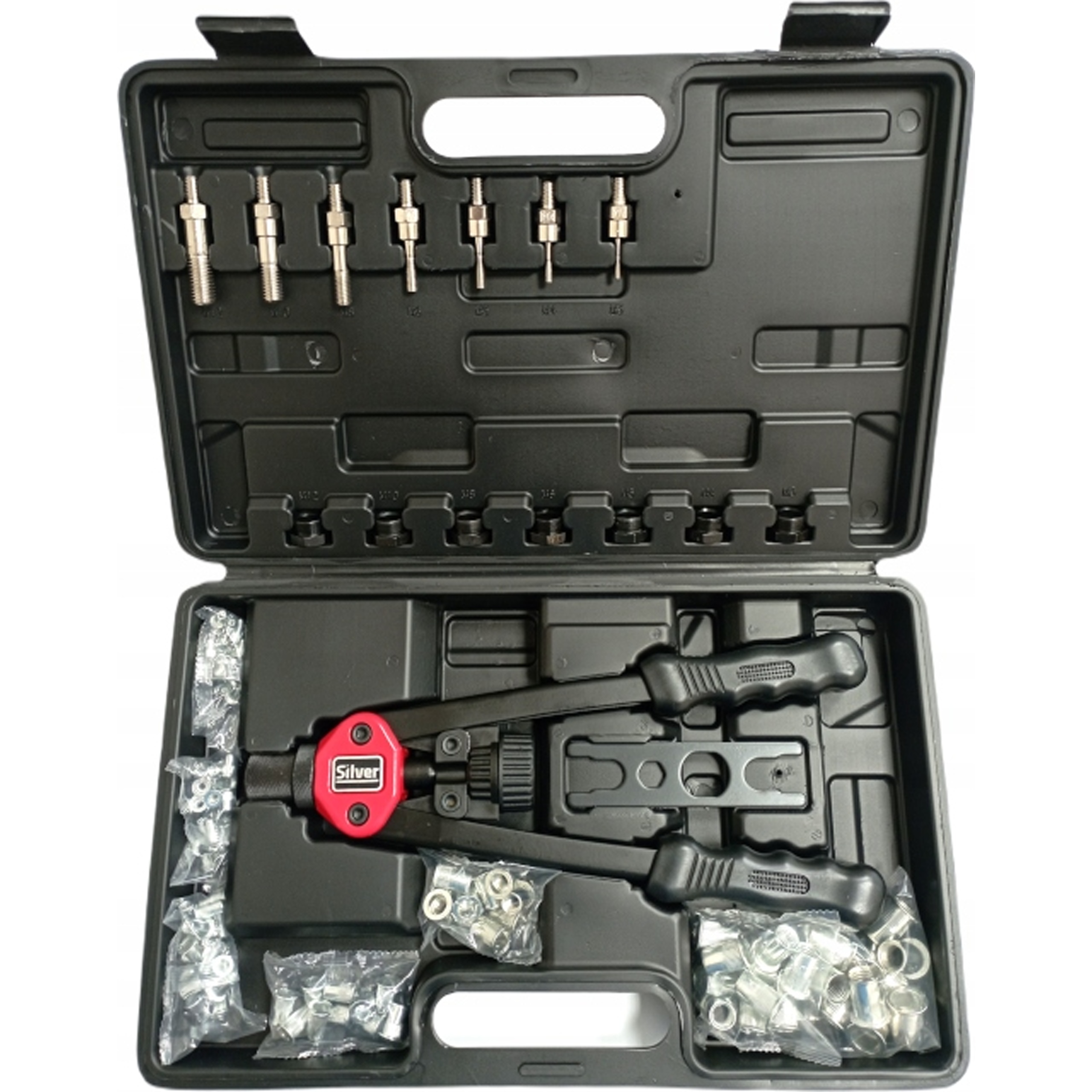 Nitownica ręczna do nitonakrętek M3-M12 7 trzpieni 110 el. SilverTools