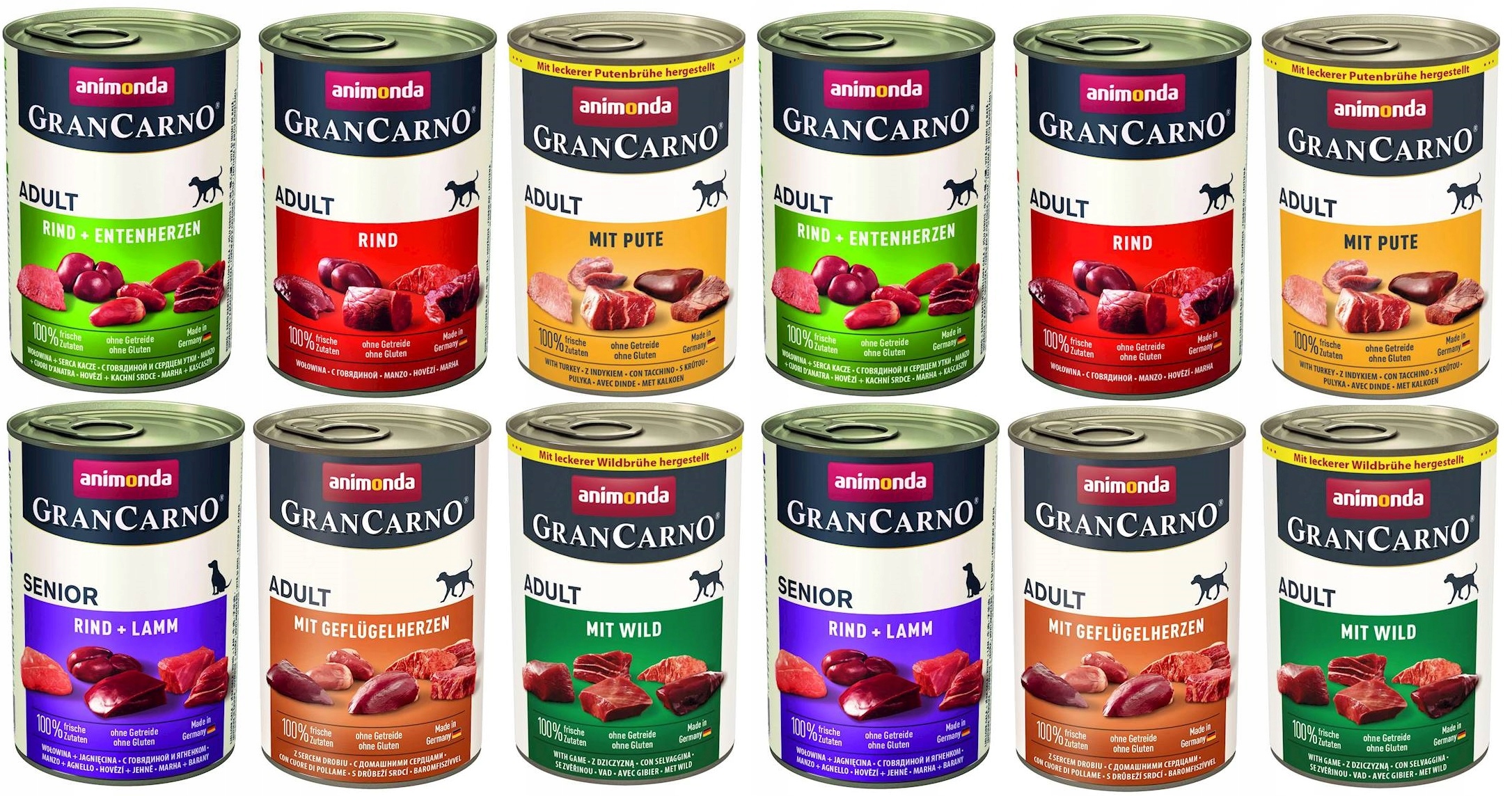 12x400g Animonda Grancarno Adult Karma mokra dla psa MIX Smaków