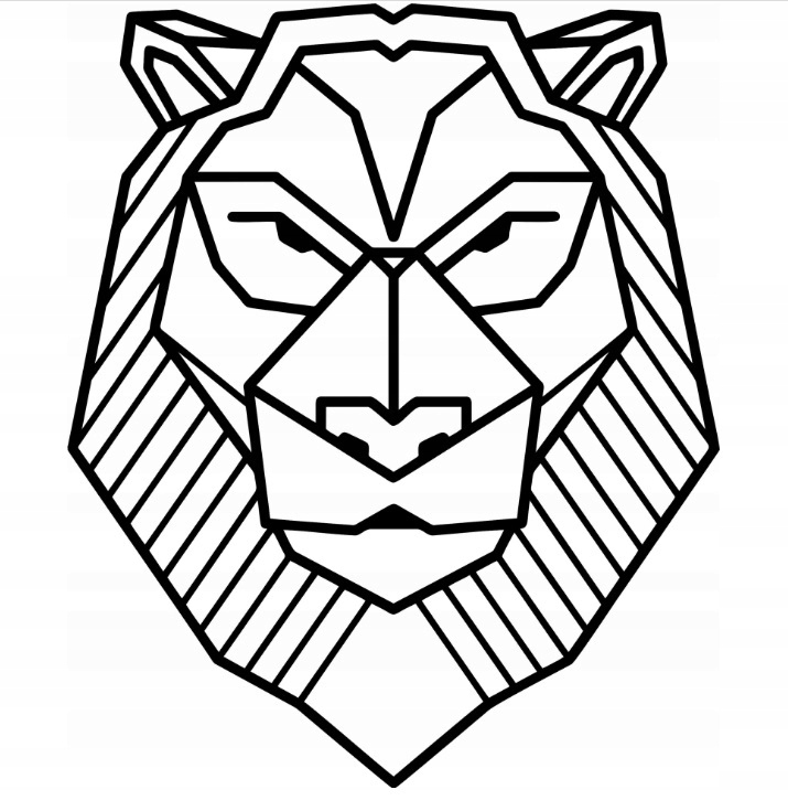 Geometrická 3D nástěnná dekorace Lev 50 cm