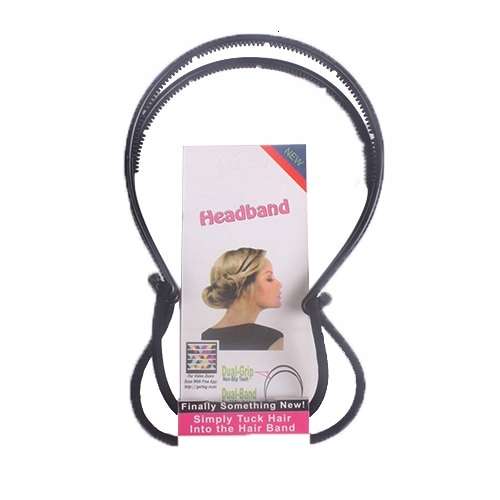 PODWÓJNA OPASKA DO WŁOSÓW DO ROBIENIA KOKA GUMKA Kolor dominujący beże i brązy