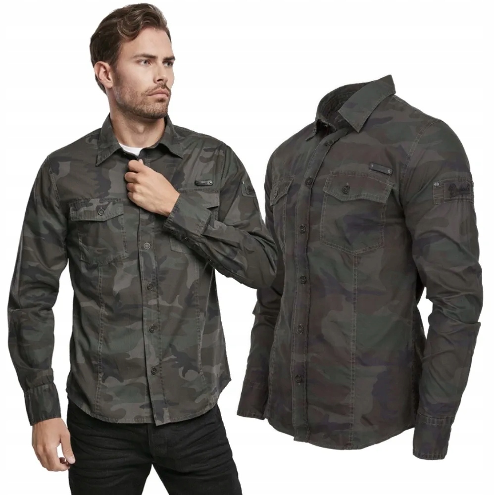 Košile s dlouhým rukávem Brandit SlimFit Shirt Woodland [s]