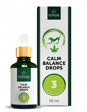 Pokusa Calm Balance Drops 3 komplexní podpora Cbd pro psy a kočky