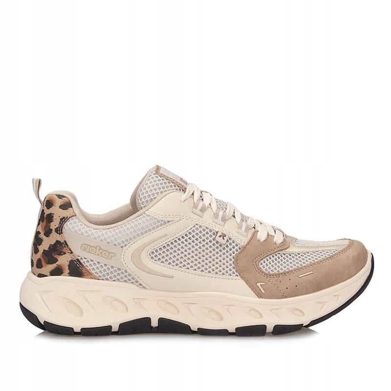 Dámské tenisky Rieker M6501-60 béžové, šněrovací na platformě