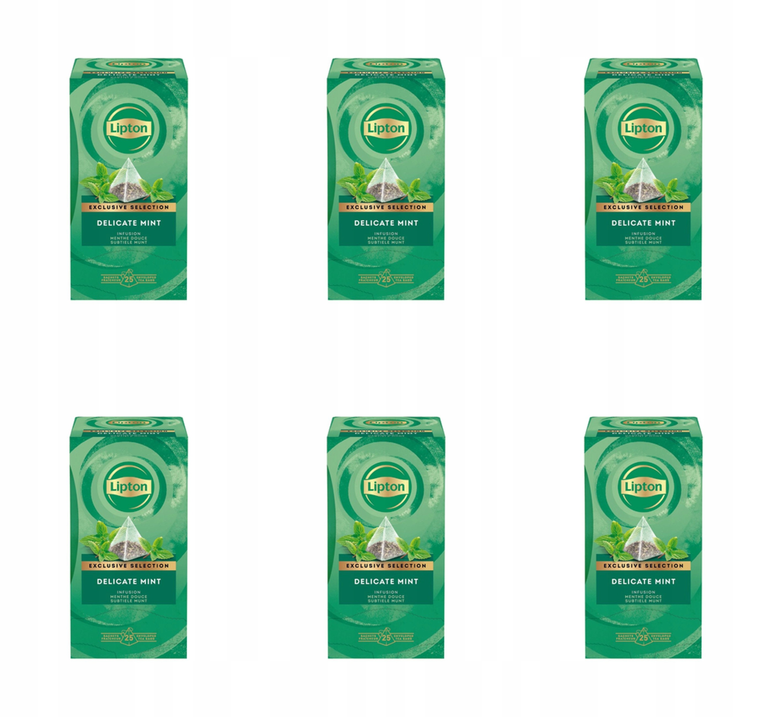 Lipton Pyramida Delicate Mint 25 obálek (máta peprná) X6