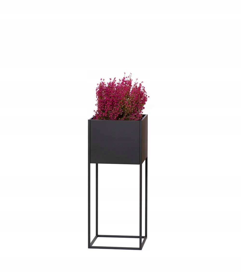 

Donica Metalowa, kwietnik stojący 60cm Czarny Loft