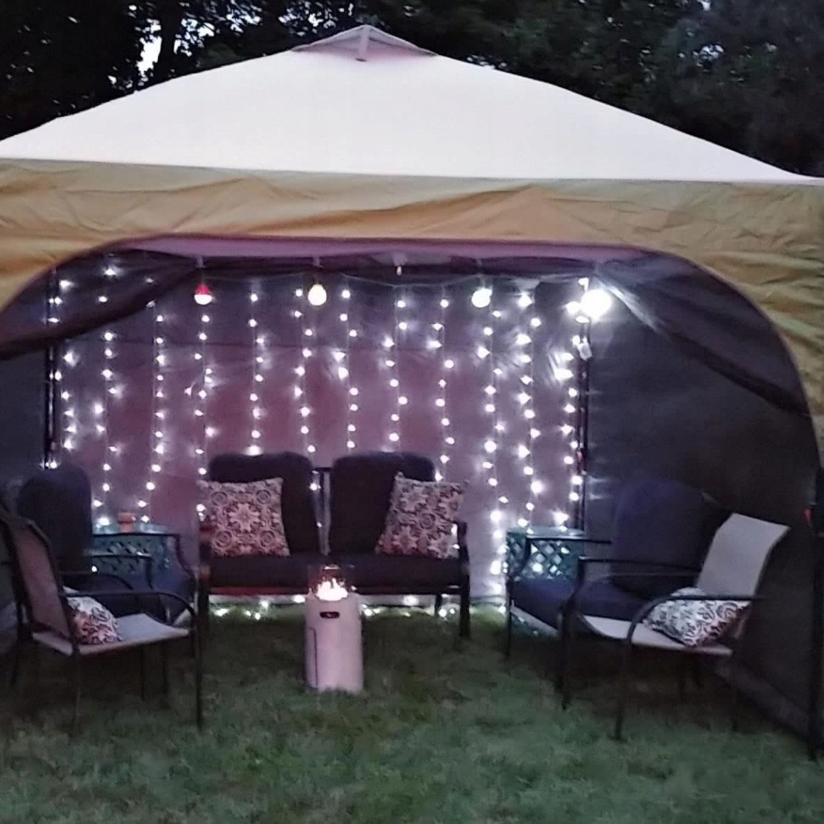 Kurtyna Świetlna Okienna Świąteczna Zimna Biel 3x3m 300LED 8 Trybów YASENN — miniatura 5