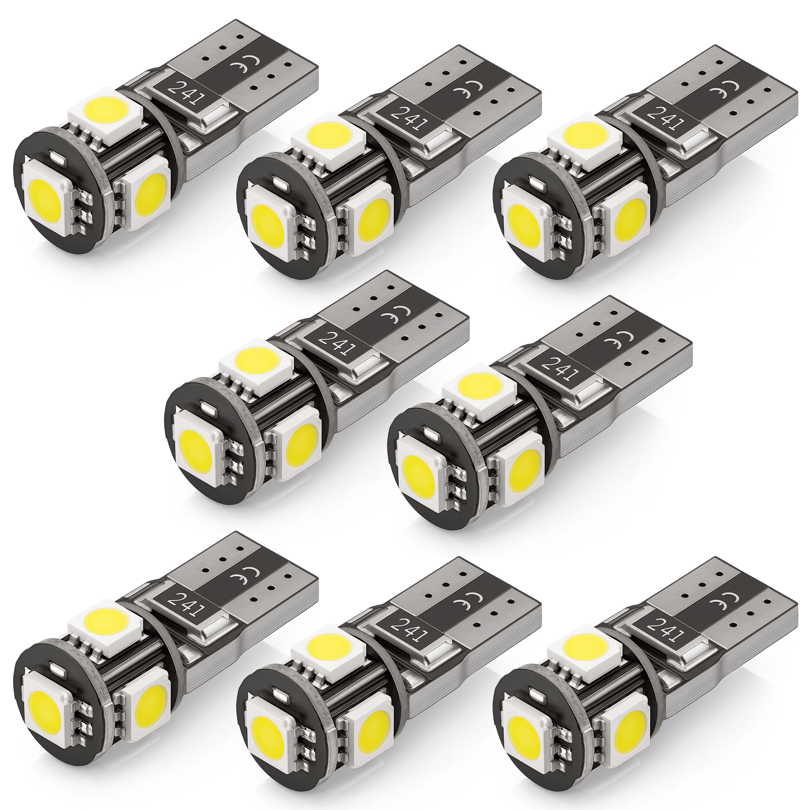 8x Żarówka Led W5W T10 5 diod Led 5050 Smd Canbus retrofit