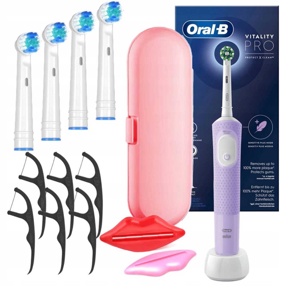 Oral B Szczoteczka Elektryczna Vitality 103 Liliowa Etui Różowe Końcówki