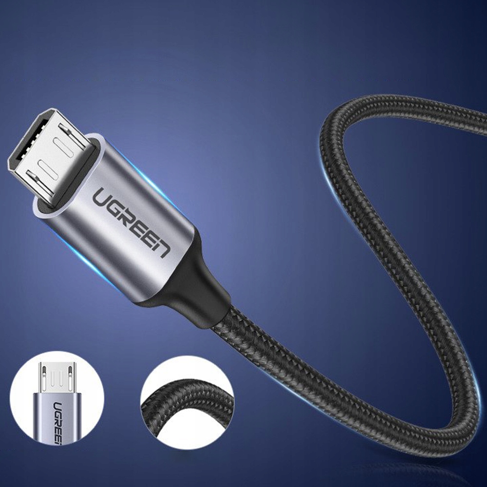 Kabel Ugreen USB-A - micro USB 2.4A QC 3.0, 1m Długość przewodu 1 m